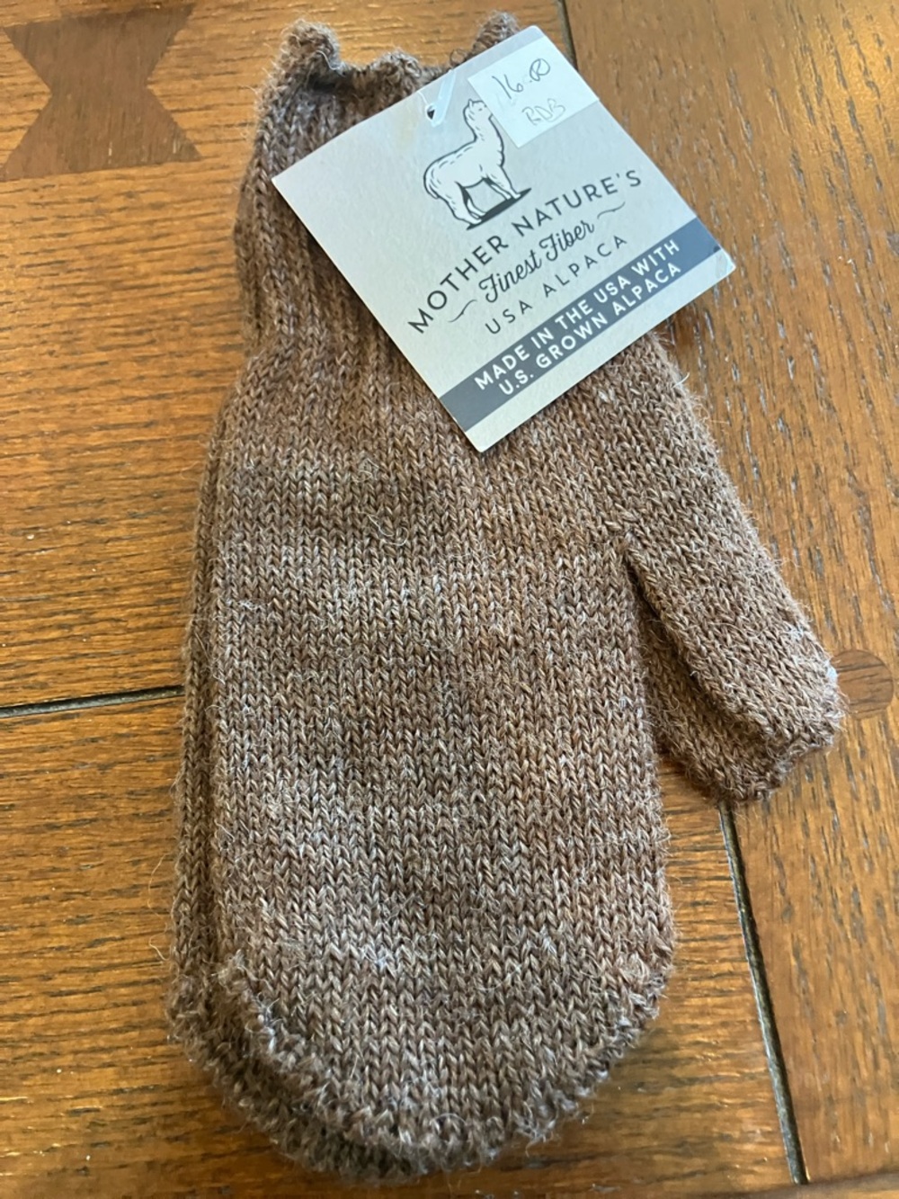 Mother Nature's Alpaca Brown Knit Mittens